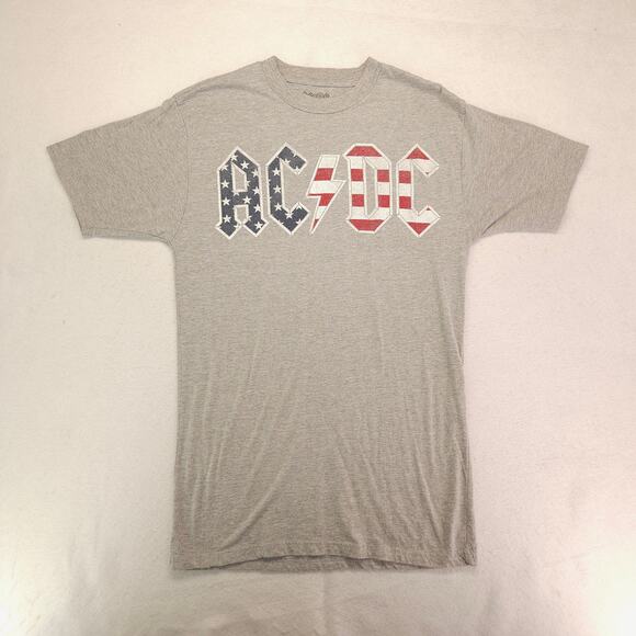 ACDC Band Crew Neck Short Sleeve Graphic T Shirt Mens Size Large LT Gray - Picture 2 of 9